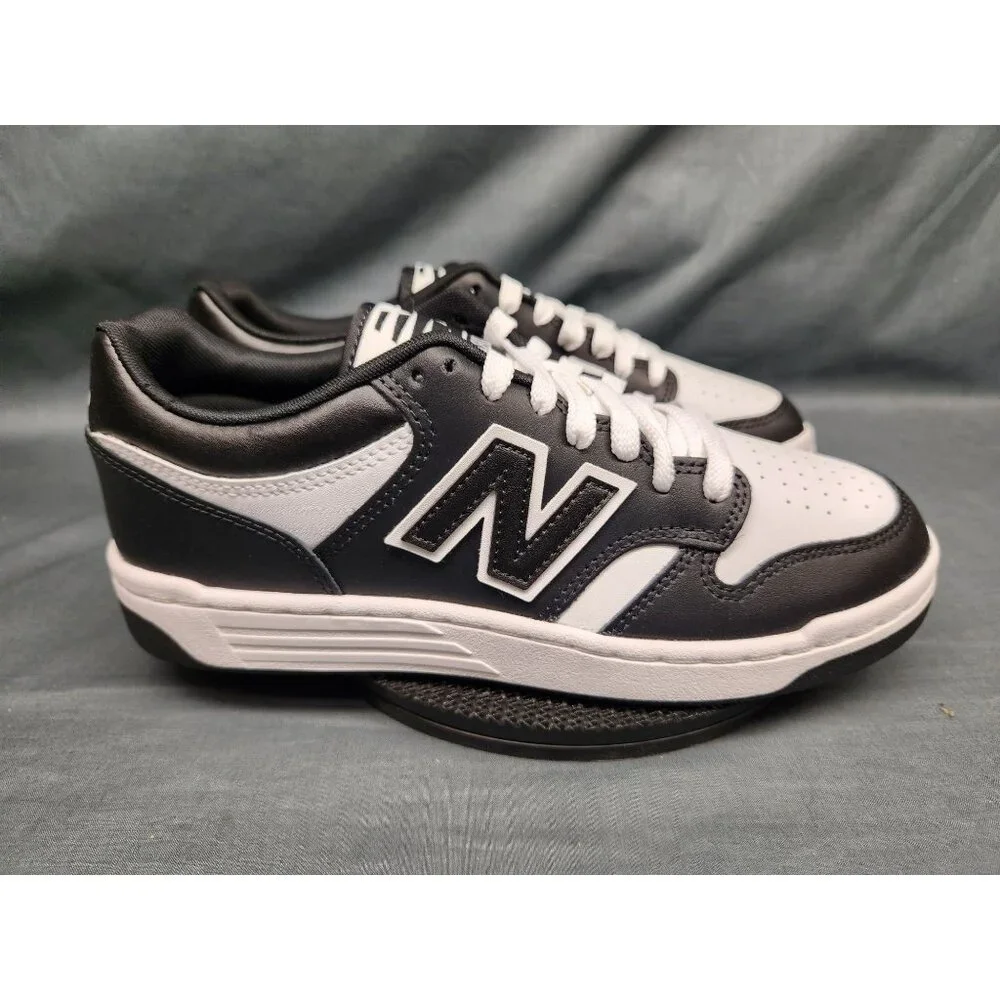New Balance Boys 480 Sneakers GSB480BW Leather Black White Size 5.5 NEW NO BOX! - Picture 9 of 11